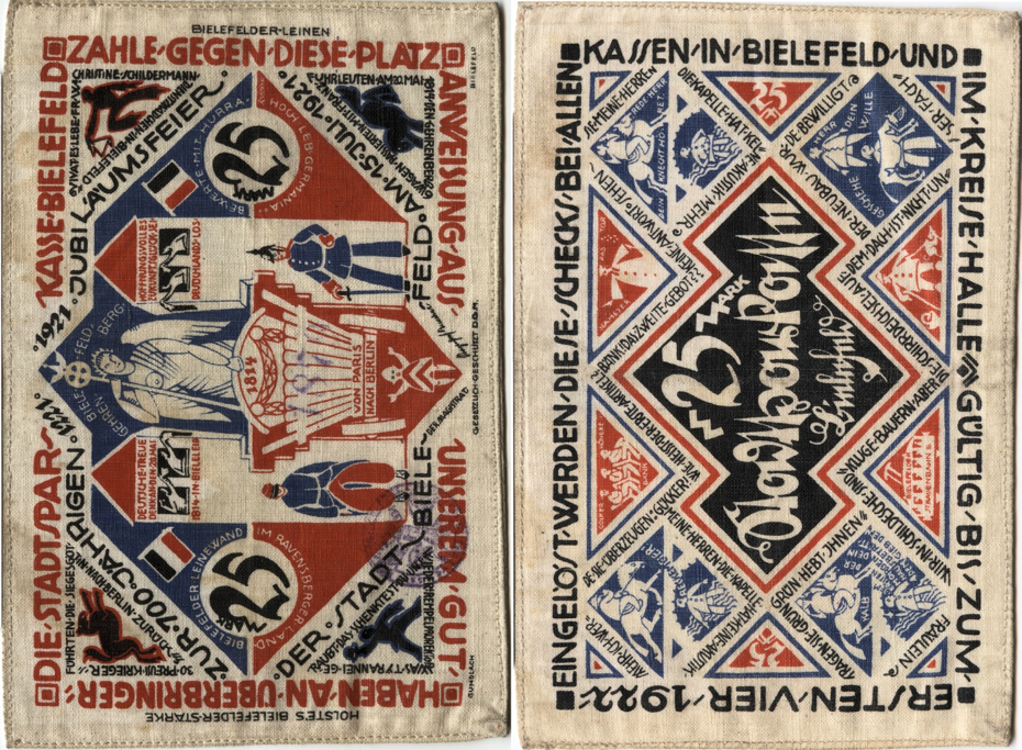 Silk German banknotes