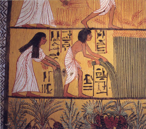 Egyptians harvesting linen