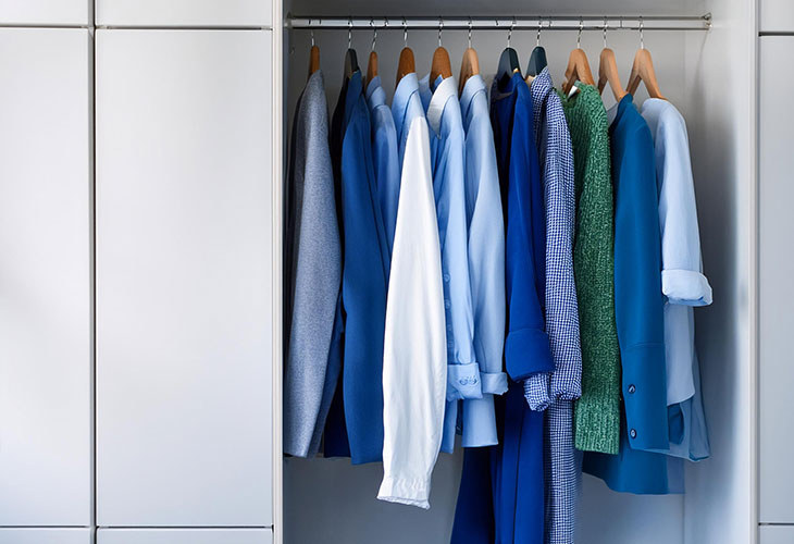 Wardrobe with Blue Clothes