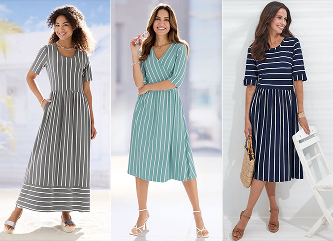 Breton Stripe Bamboo Cotton Spring Summer Dresses