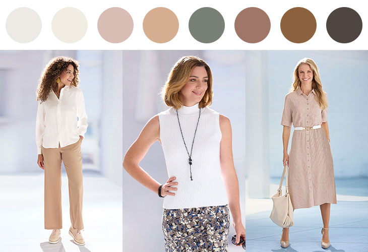 Quite Luxury colour palette, natural fabric clothes